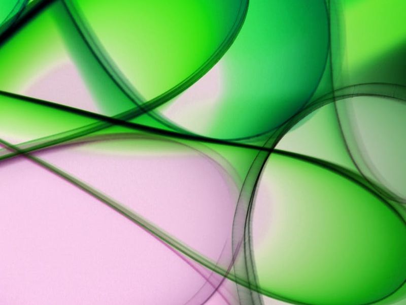 Conceptual art showing flowing lines and mint green circles